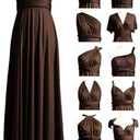 72styles Infinity Dress with Bandeau, Convertible Bridesmaid Dress, Long, Plus Size, Multi-Way Dress, Twist Wrap Dress (One Size, Dark Brown)