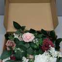 Ling's moment 5FT Burgundy Artificial Flower Garland Dusty Rose Floral Garland Arch Flowers Vine for Wedding Party Backdrop Decor Mantel Home Table Centerpieces Wall Decorations Cream