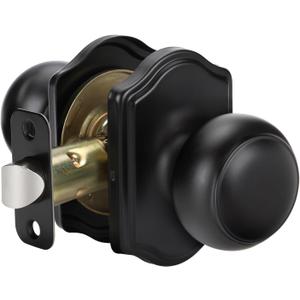goldenwarm Matte Black Passage Door Knob, Classic Decorative Closet Door Knobs Interior, Black Passage Door Knob for Hallway, Closet - 1 Pack (1 Piece)