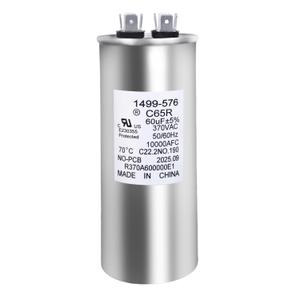 14995761 Run Capacitor 60+5 uF 370VAC | Compatible with Coleman RV Air Conditioner Motor | for Dehumidifiers, Washers, Dishwashers | 1499-5761 60 MFD Round Motor Start Capacitor