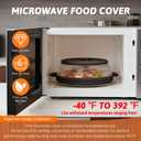 Microwave Splatter Cover 2 in 1 Collapsible Microwave Food Cover with Tray & Handles,Microwave Plate Covers With Steam Vent Fits Bowls,Plates & Pots,Food,Meal Prep(26 * 26 * 7cm,COLOR:Black)
