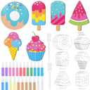 30 Sets Sand Art Kit Craft 30 Sand Art Pictures with 23 Colored Sands DIY Sweet Treat Craft Paintings with Brushes for DIY Arts Educational Learning Activity