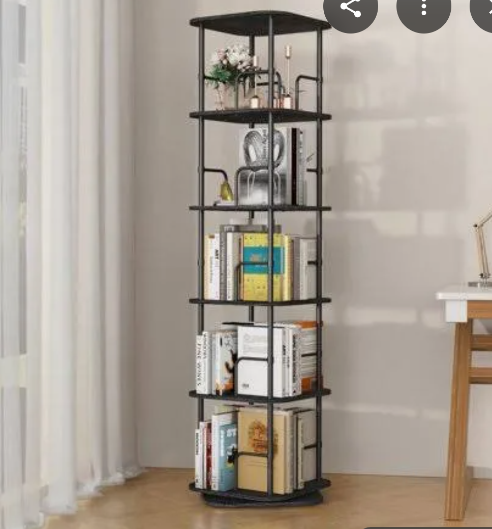 Appolyn 5 Tier Rotating Bookshelf Tower