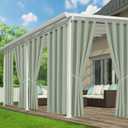 Outdoor Curtains for Patio Waterproof, 6 Drape Panels | Privacy & Weatherproof, Outside Curtains for Porch, Gazebo, Pergola, Cabana, Balcony, Grommet Top, 54 x 108 Inch, Sage Green