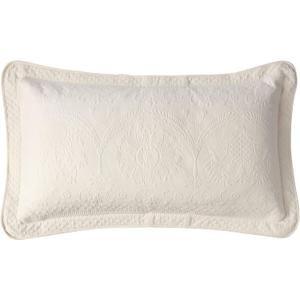 King Charles Modern Farmhouse Floral Matelasse Decorative Pillowcase, 100% Cotton Breathable Bedding, King Sham (20" x 36"), Ivory