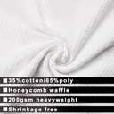 Hotel Style Cotton Shower Curtain with Snap-in Fabric Liner, Mesh Window Top, Honeycomb Waffle Weave Cotton Blend Fabric, Washable, White, 72x72 Inches
