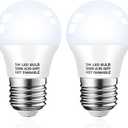 Refrigerator Light Bulb, 40W Equivalent, 5W Daylight White 5000K E26 Base Non-Dimmable, Waterproof LED A15 Appliance Bulb for Fridge Freezer Home Lighting, 2-Pack