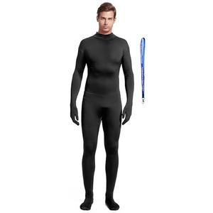 Full Bodysuit With Zipper Helper Unisex Adult Costume Without Hood Spandex Stretch Zentai Unitard Body Suit (XX-Large, Black)