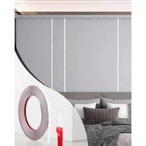 20Ft Peel and Stick Trim, Width 0.25" Waterproof Molding for Walls Edges, Borders, Window Frames, Backsplash Tiles, Flexible and Self Adhesive Trim, White