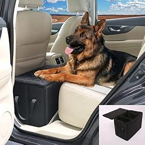 Dog Car Seat Extender with Storage, Front & Back Seat Extender for Dogs, Gap Seat Filler for Car, Suitable for Dogs up to 200lbs (Small Size: 19.3"x9.85"x13")