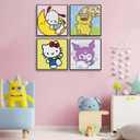 YSUNETER Diamond Painting Kits for Kids Beginner - 4 Pack DIY 5D Full Drill Diamond Art Kits for Children, Cute Animals Round Crystal Rhinestone Gem Art Crafts Home Wall Art Decor 5.9 x 5.9 Inches