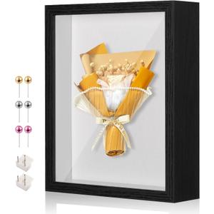 8x10 Shadow Box Display Case Picture Frame with Soft Linen Back,Large Deep Black Shadow Box 8x10 for Flowers Medal Display Case Jersey pet Graduation Memorabilia Ltems Crafts Photos