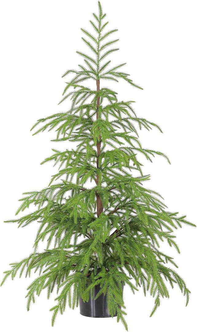 WBHome 3ft Tabletop Artificial Norfolk Pine Tree - 36" Faux Tree Potted Green for Front Porch Christmas Indoor Outdoor Decor