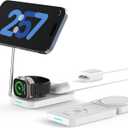 3 in 1 Wireless Charging Station, PD20W Foldable Magnetic Wireless Charger for Apple Devices iPhone 12-16 Series Apple Watch AirPods Pro (White)