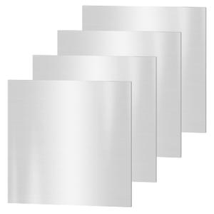 4PCS 304 Stainless Steel Sheets, 4" x 4" x 0.04" Inch (19 Gauge) Stainless Steel Plates 1MM Thick Stainless Steel Shim Plates Metal Sheets for Kitchen DIY Craft Making