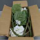 5Pcs Realistic White with Green Hydrangea Artificial Flowers with Stems 24 Inch Lifelike Faux Hydrangeas Flower Large Hydrangea for Weddings Bouquets Table Centerpieces Home Decor Party