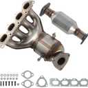 Front & Rear Catalytic Converter Exhaust Manifold for Chevrolet Aveo Aveo5 2009-2011 1.6L & Pontiac G3 2009-2010 1.6L, Catalytic Convertor Direct Fit OE#674-616 16623 50485 641345 16592, EPA Compliant