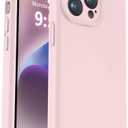 Vooii Compatible with iPhone 13 Pro Case, Liquid Silicone Upgrade [Camera Protection] [Soft Anti-Scratch Microfiber Lining] Shockproof Phone Case for iPhone 13 Pro 6.1 inch - Chalk Pink