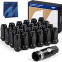 Orion Motor Tech M14x1.5 Lug Nuts with Cone Seat, 3/4" 19mm Hex Wheel Lug Nuts Compatible with Chevy Silverado Suburban 1500 Tahoe Colorado Traverse, Ford F-150 Ram 1500 Aftermarket Wheel, Set of 24 (Black)