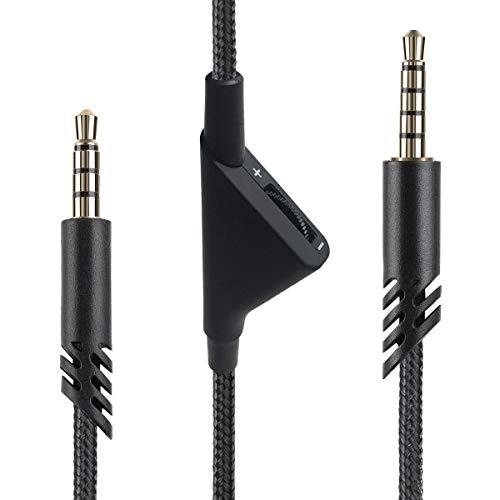 LecLooc Replacement for Astro A40 Cord, A10 Headset Cable Braided Wire, 6.5 Feet/2.0 M Volume Control Cable Compatible with Astro A40TR/A40/A10 Gaming Headsets Cord