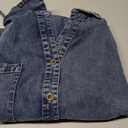 Zilcremo Womens 2 Piece Outfits Summer Denim Sets Short Sleeve Button Down Crop Jean Shirts High Waist Denim Shorts Sets (Small, Darkblue)