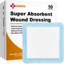 Carbou Super Absorbent Wound Dressing Pads 6"x 6", 10 Individual Pack, Non Adhesive Absorbent Bandages, Soft Highly Absorbent Dressing, Non Stick Gauze Pads for Heavily Exuding Wound Care