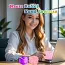 Glitter Squishy Cube Pack of 3 - Fidget Toys for Kids, Slow Rise Stress Cubes for Adults, Ice Cube Squishy Malt Sugar Stress Balls for Anxiety Relief(Blue/Coral/Purple)