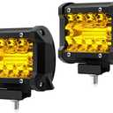 WinPower 4 Inch LED Pods, 120W 1200LM Flood Spot Combo Beam Off Road Light Bar Fog Lights for Truck Pickup ATV UTV SUV Trailer Boat, Yellow
