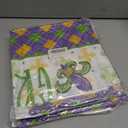 4 x Happy Mardi Gras Throw Pillow Covers 18x18 Set of 4 Fleur De Lis Lattice Beads Masks Lobster Designs Festive Cushion Covers for Home Sofa Couch Party Carnival Cushion Case Decoration