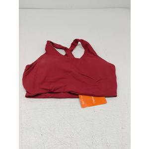 Sports Bras for Women Criss-Cross Back Padded Workout Tank Tops Medium Support Crop Tops for Women (Rumba Red, L)