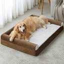 Orthopedic Dog Beds for Large Dogs, Waterproof Memory Foam Large Dog Bed with Sides, Non-Slip Bottom and Egg-Crate Foam Big Pet Couch Bed with Washable Removable Cover (42.0"L x 30.0"W x 7.0"Th, Coffee)
