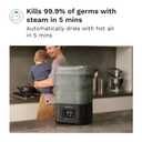 Baby Brezza 10 Minute SuperQuick Bottle Sterilizer + Dryer - Large 8 Bottle Capacity - Steam Sanitization Universal Fit for All Bottles: Plastic + Glass + Pacifiers + Breast Pump Parts, Matte Black