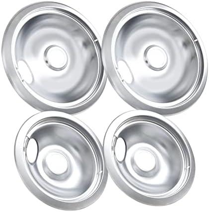 COZZIVITA 316048413 and 316048414 Stove Burner Drip Pans for Electric Stove Top - Perfectly Fit Frigidaire Kenmore Electric Range -Thickening to Prevent Bending and Rust - Include 2 x 6 in, 2 x 8 in