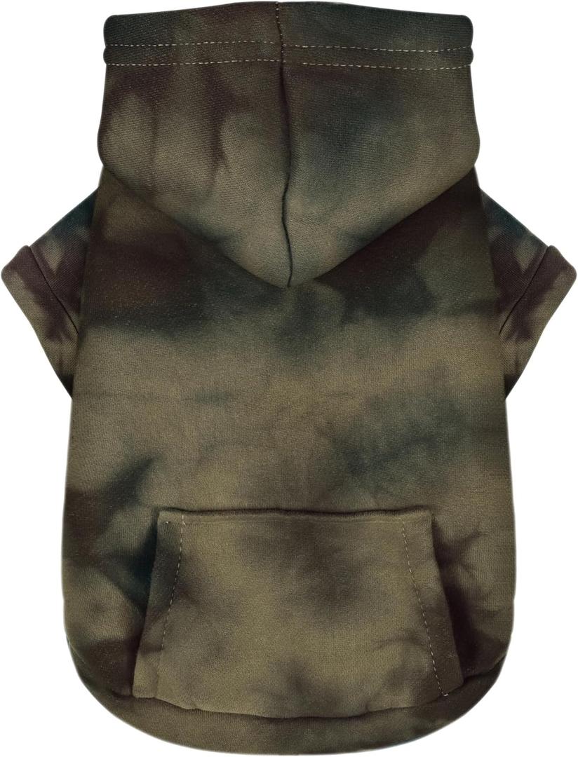 Chic Tie-Dye Dog Hoodie with Practical Pocket - Fashionable and Cozy Sweatshirt for Small, Medium, and Large Dogs, Ideal for Casual Outings and All-Day Comfort in Vibrant Colors. Grey, Size M