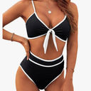 Blooming Jelly Womens High Waisted Bikini Set Tie Knot High Rise Two Piece Swimsuits Bathing Suits, Size S
