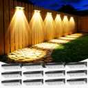 Solar Fence Lights Outdoor, 12 Pack Ultra-Bright 85LM Fence Lights Solar Powered, 9 RGB Color Modes, IP65 Waterproof, 12H Dusk to Dawn Glow for Pool/Deck/Patio/Wall/Backyard - Black