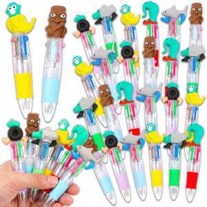 24 Pcs Italian Brainrot Multicolor Pen in One Cartoon Cute Fun 4-in-1 Pens Bulk Cool Ballpoint Pens for Fun Gifts Birthday Party Favor