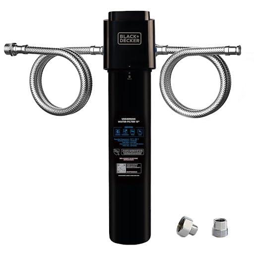 BLACK+DECKER Undersink Water Filter 15’’ | 2 Years | Reduces CHLORAMINE, Chlorine,Lead, PFAS, Bad Taste, Odor | Under Counter Water Filter Direct Connect to Kitchen Faucet | NSF/ANSI 42 Certified
