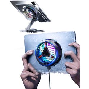 iPad Cooler,Magnetic Tablet Cooler for ipad/Surface pro/Samsung Tab,Universal Radiator with Temperature Display for Mobile Gaming,Tiktok Live Streaming(Including Tablet stand Holder)