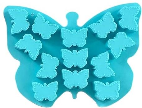 JOIE ~ Butterfly Shaped Silicone Ice Cube Tray-BPA Free~12 Cavities, Blue 