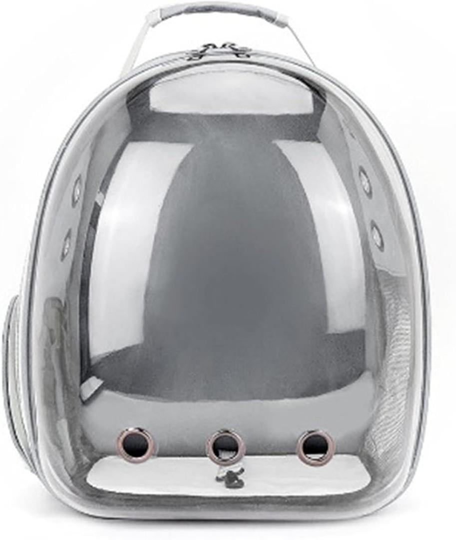 Cat Bag Breathable Portable Pet Carrier Bag Outdoor Travel Backpack for Cat and Dog Transparent Space Pet Backpack(Gray) (Grey)