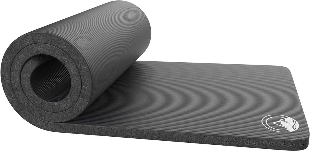 Foam Sleeping Pad for Camping - 0.75-Inch-Thick Waterproof Sleep Pad with Carry Straps for Cots, Tents, or Sleepovers by Wakeman Outdoors (Blue) (Black)