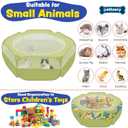 Small Animal Playpen with Zippered Top, Portable Waterproof Pet Cage (47"x23") for Kitten, Bunny, Guinea Pig, Hamster, Chicken Brooder, Indoor & Outdoor Exercise Pen, Foldable Design