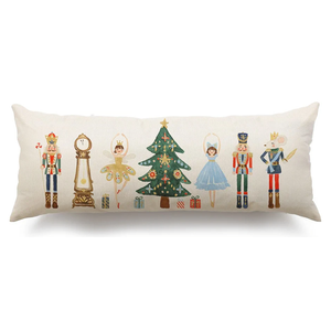 Merry Christmas Throw Pillow Cover 14x36 Inch Nutcracker Christmas Decor Winter Holiday Party Cushion Case Decoration for Sofa Couch YK-141B14