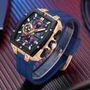 MF MINI FOCUS Men's Watches Analog Fashion Wrist Watch, Skeleton Tonneau Watches for Men with Chronograph,Ideal for Sports Enthusiasts and Daily Wear