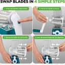 NutriChef 3 in 1 Cheese Grater & Shredder | Strong Suction Base, Rotary Handle with Safety Lock | Includes Hand Crank & 3 Drum Blades for 3 Textures, Fine, Medium & Strips | Green