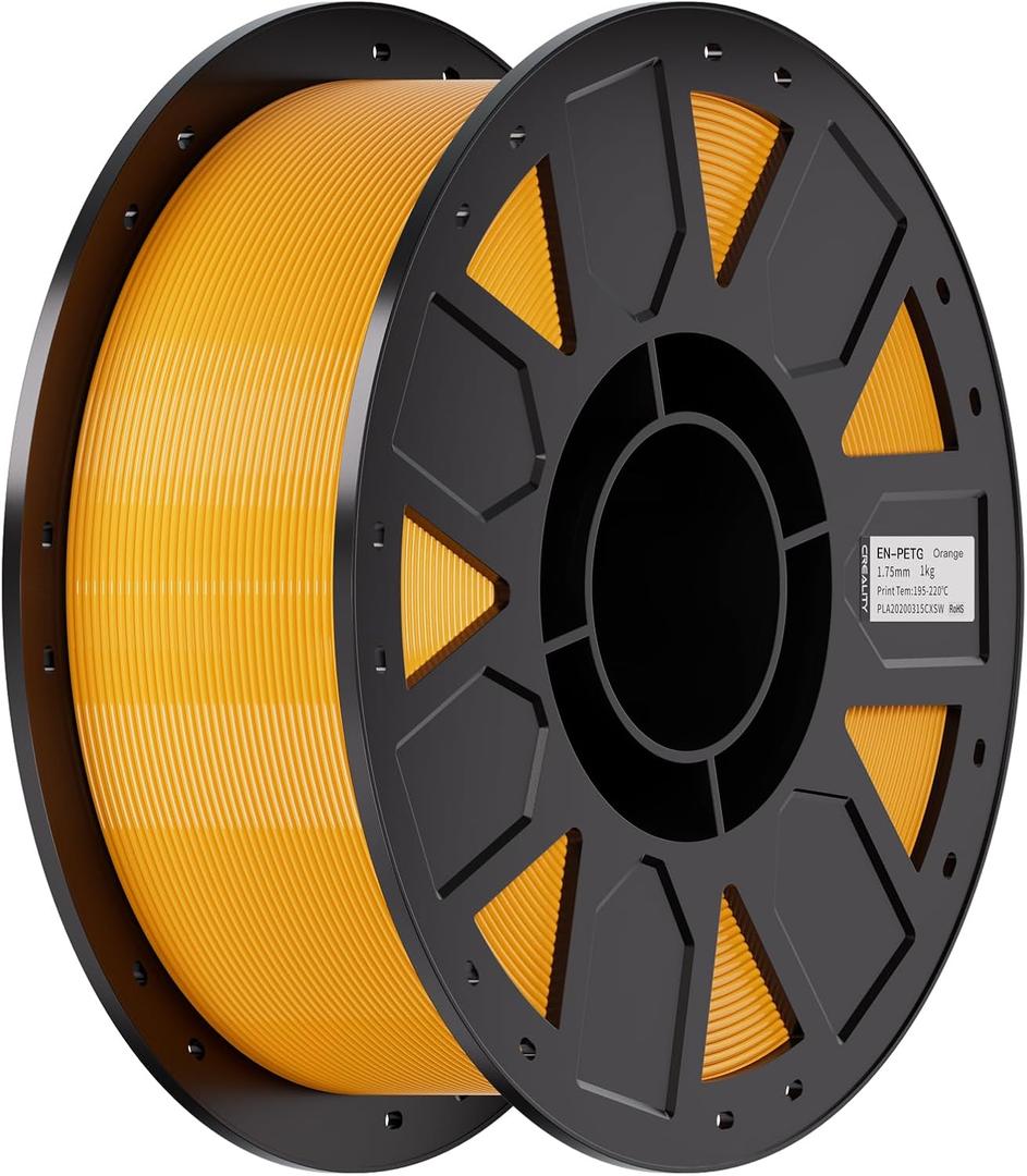 Creality Ender PETG 3D Printer Filament 1.75mm 1KG (2.2lbs), High Precision, Strong Toughness, Odorless, Better Flow, Moistureproof 3D Printing Ender PETG Filament, Yellow
