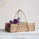 Creative Co-Op Decorative Handwoven Rattan Hanging Basket, Natural
