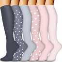 Bluemaple 6 Pack Copper Compression Socks for Women and Men Circulation-Best Support for Medical, Running,Nursing,Athletic L-XL