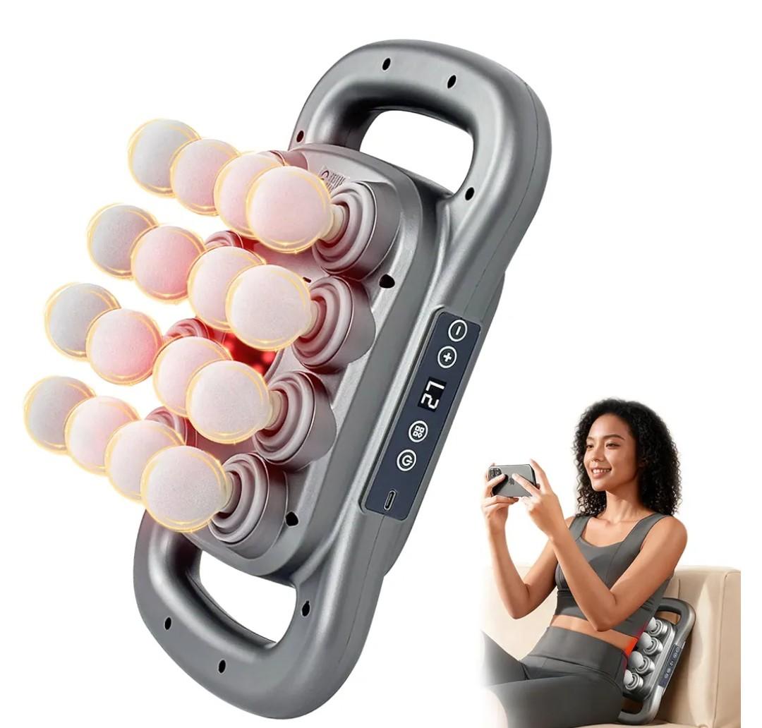 16 Head Massage Deep Tissue - 2025 Portable Electric Muscle Massager, Pain Relief for Neck/Back/Shoulders/Legs/Foot, Home/Office Use for Caregivers, Fitness Enthusiasts & Office Workers